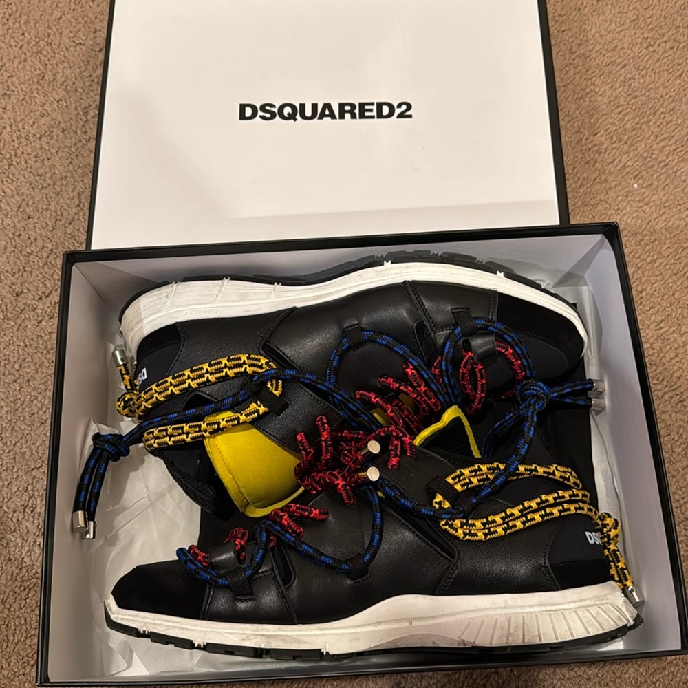 Black Dsquared bungee cord sneakers size 43 us 10